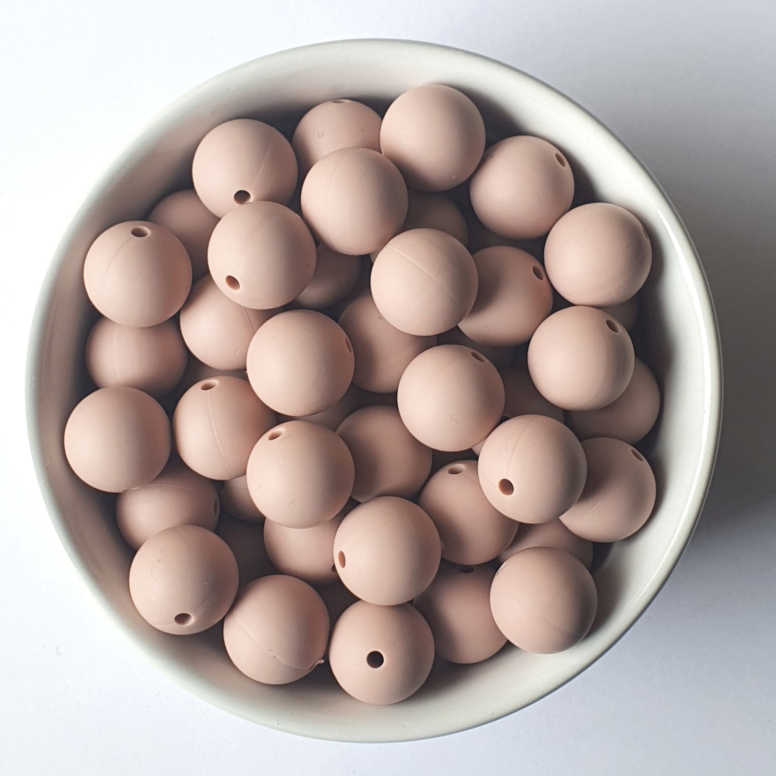 15mm dusty pink round silicone beads