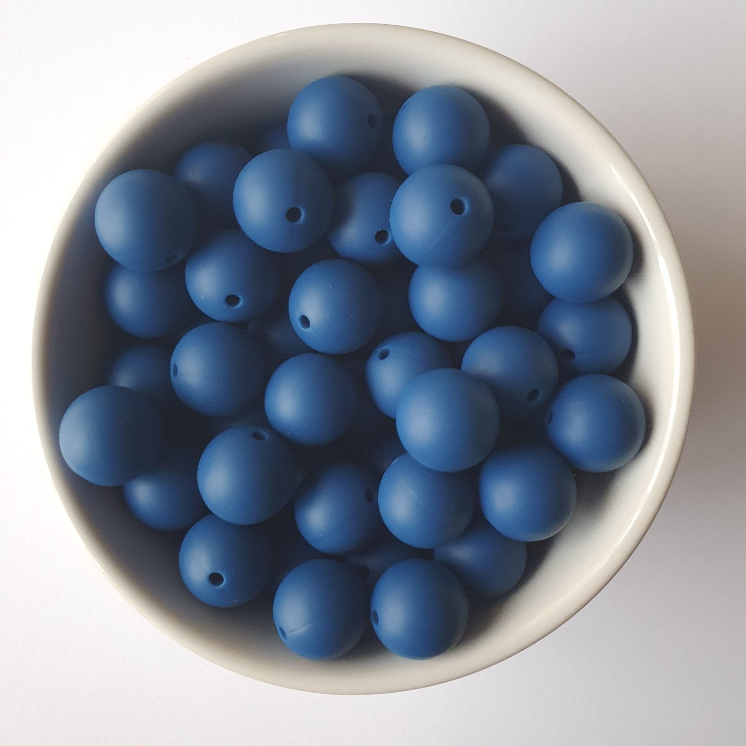 15mm sapphire round silicone beads