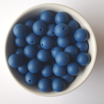15mm sapphire round silicone beads
