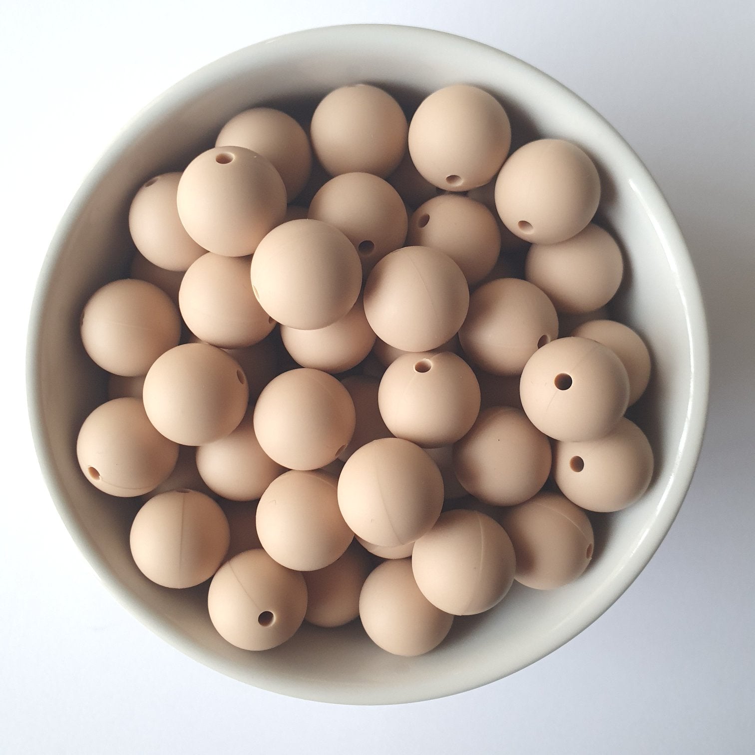 15mm oatmeal round silicone beads