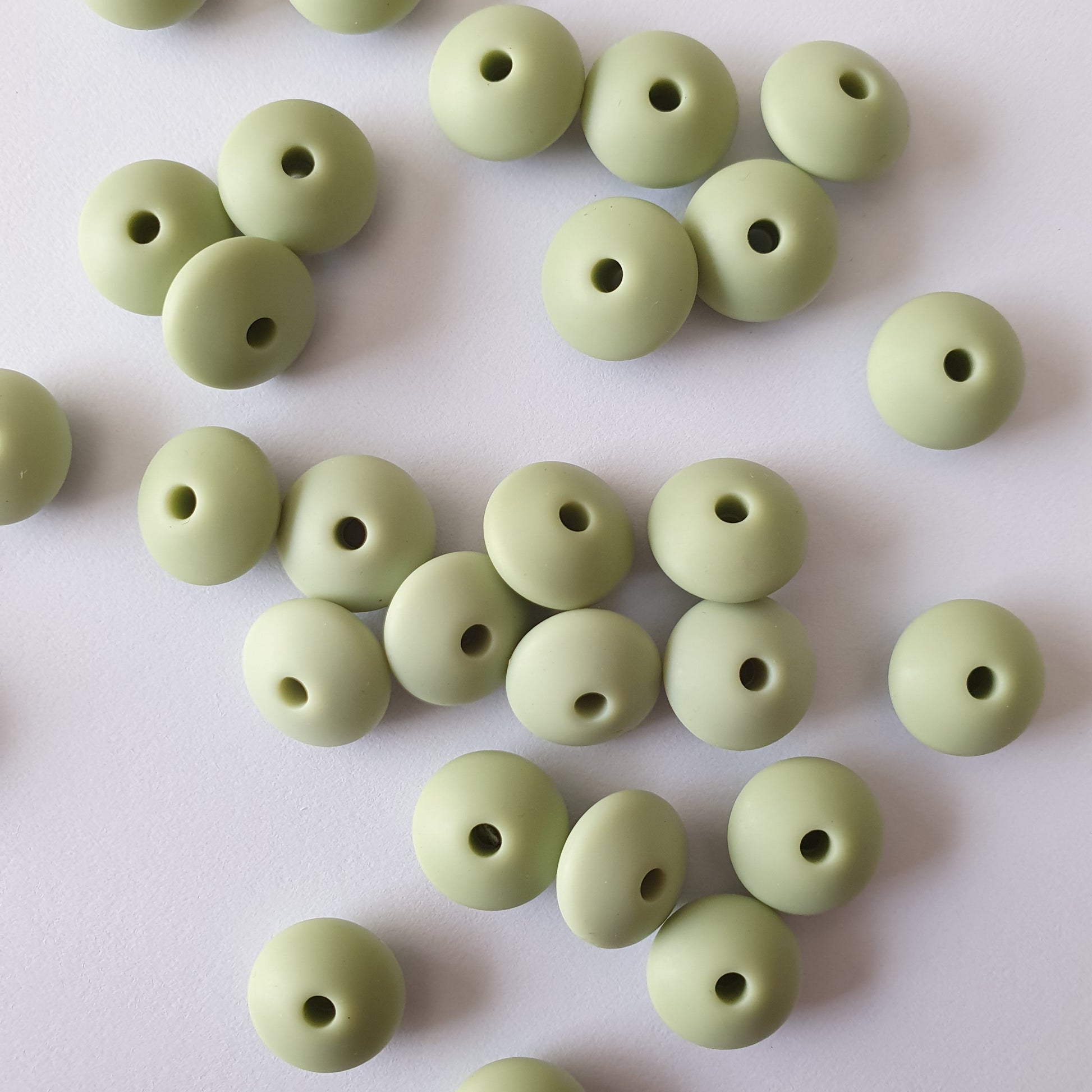 sage lentil silicone beads