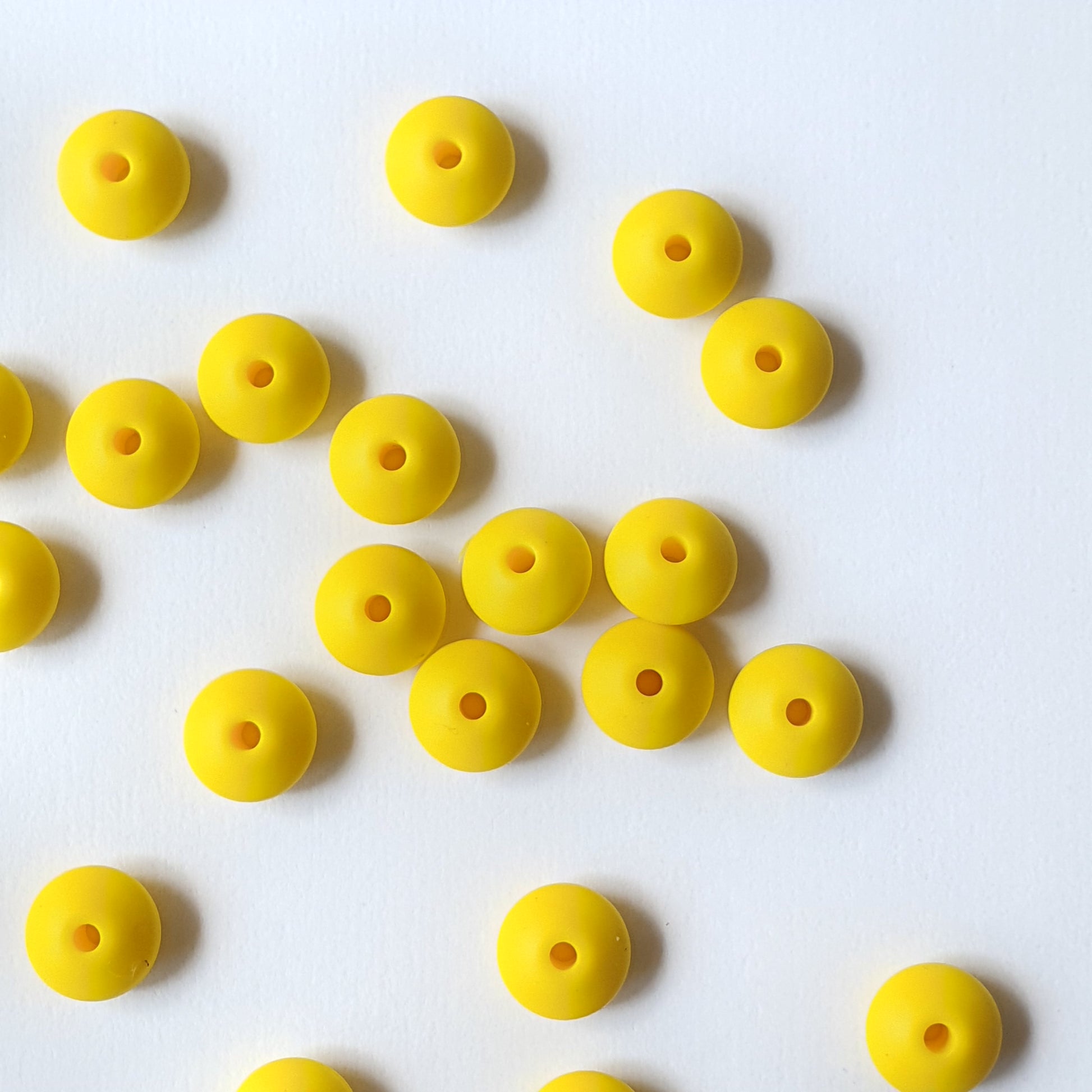 yellow lentil silicone beads