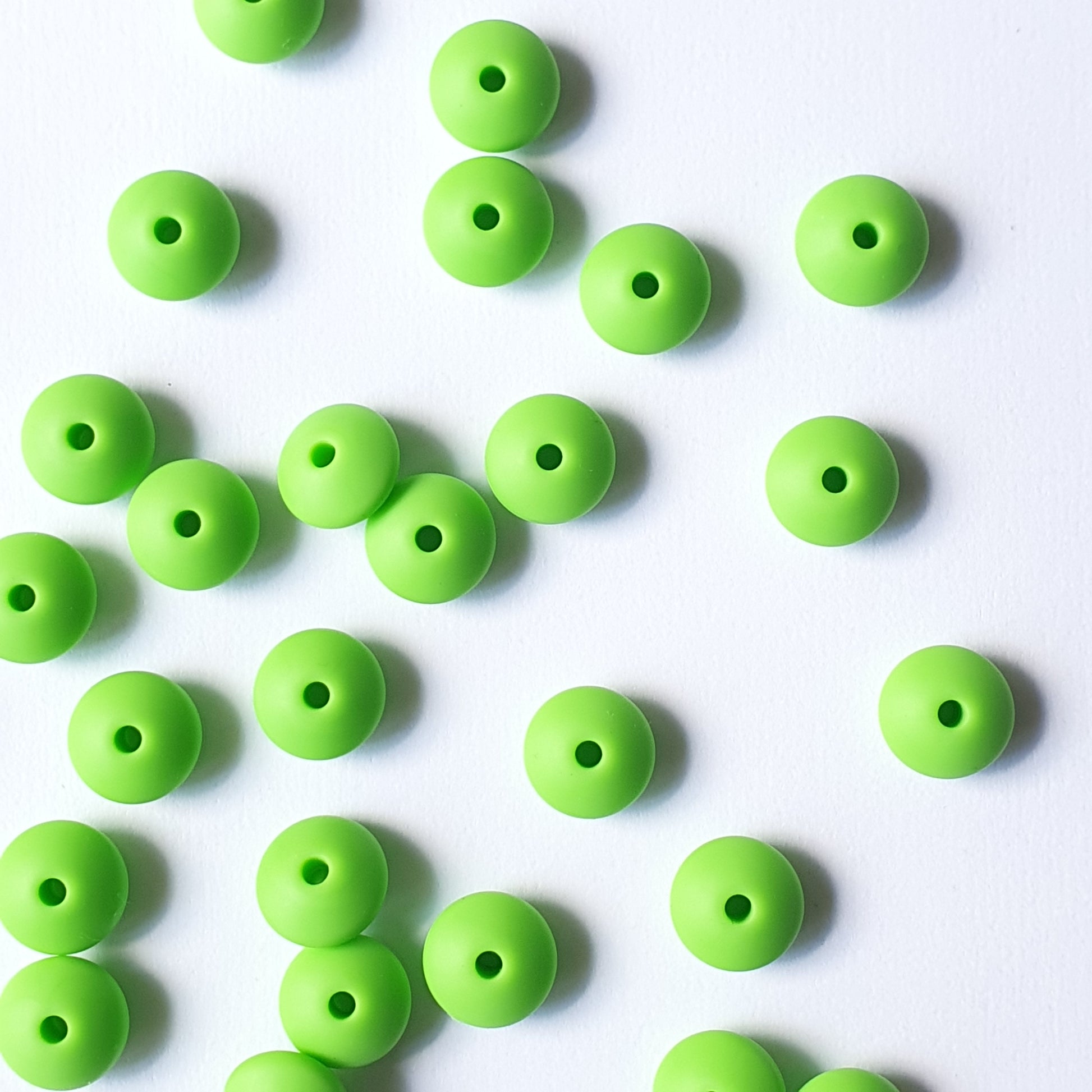 green lentil silicone beads