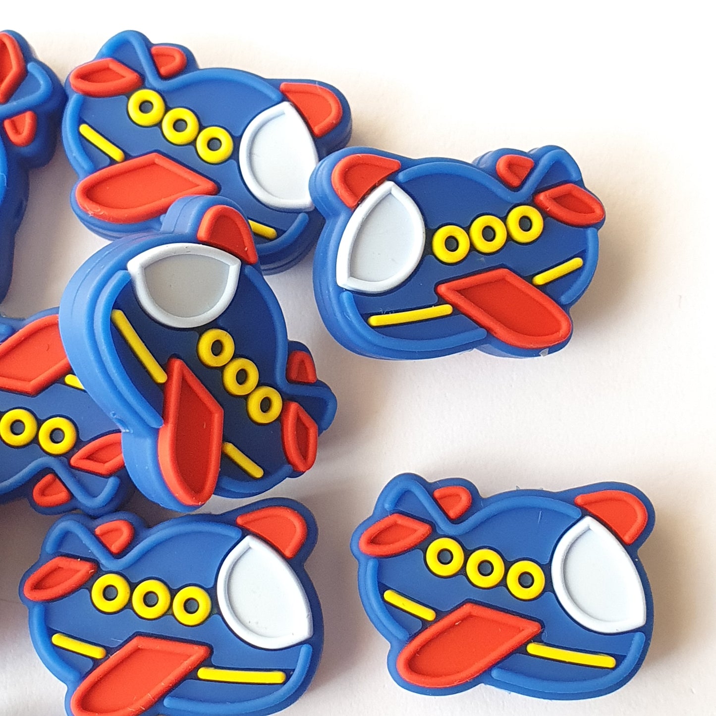 navy airplane silicone beads