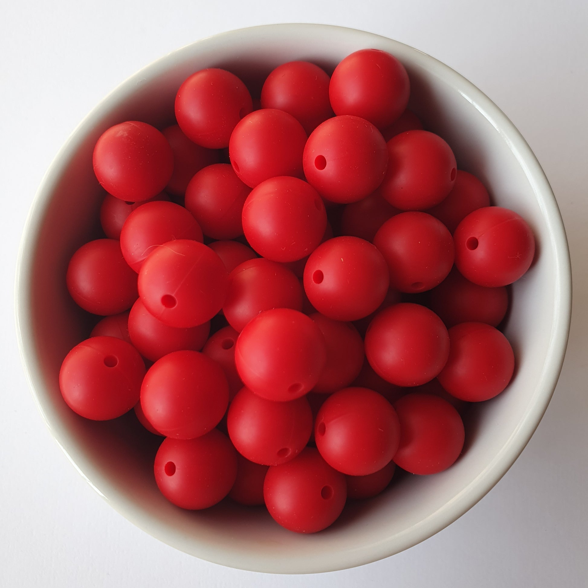 Red round silicone beads 15mm