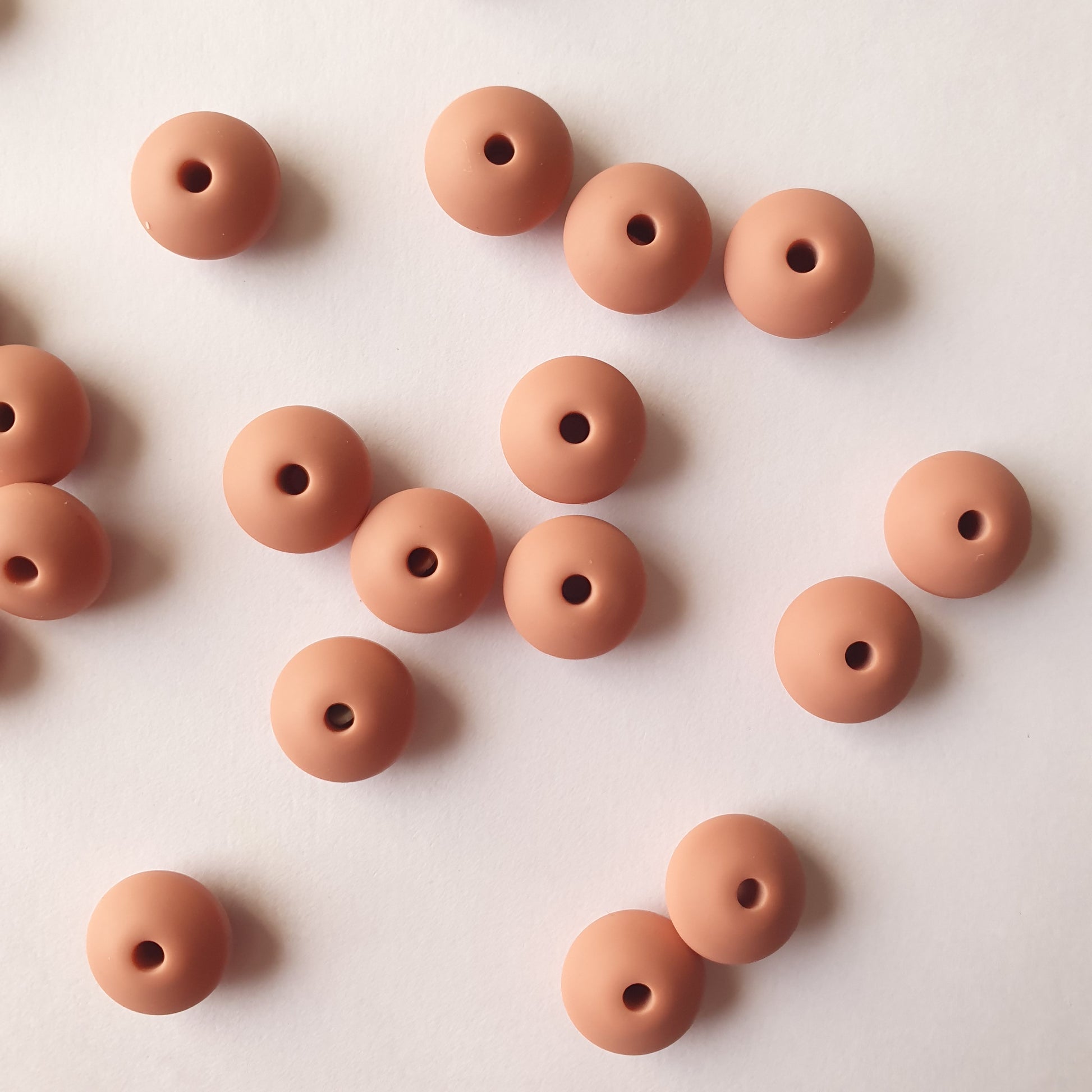 rose dawn silicone lentil beads