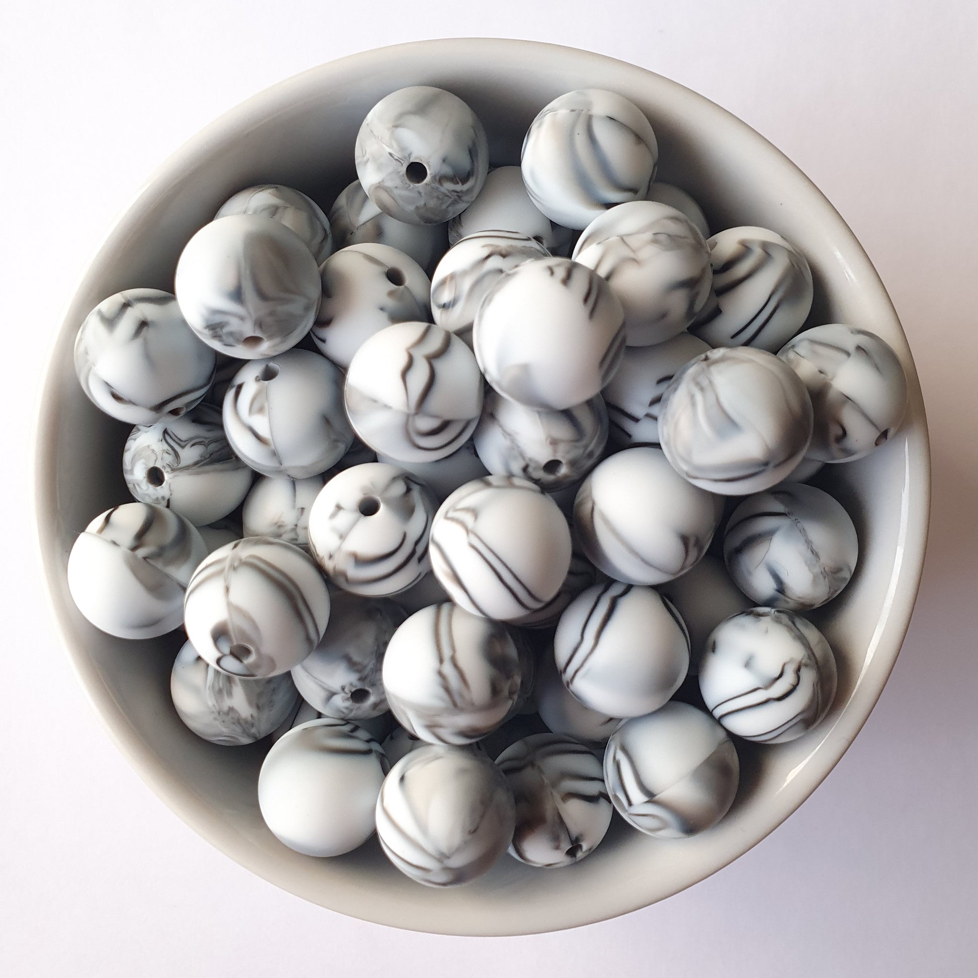 15mm zebra round silicone beads