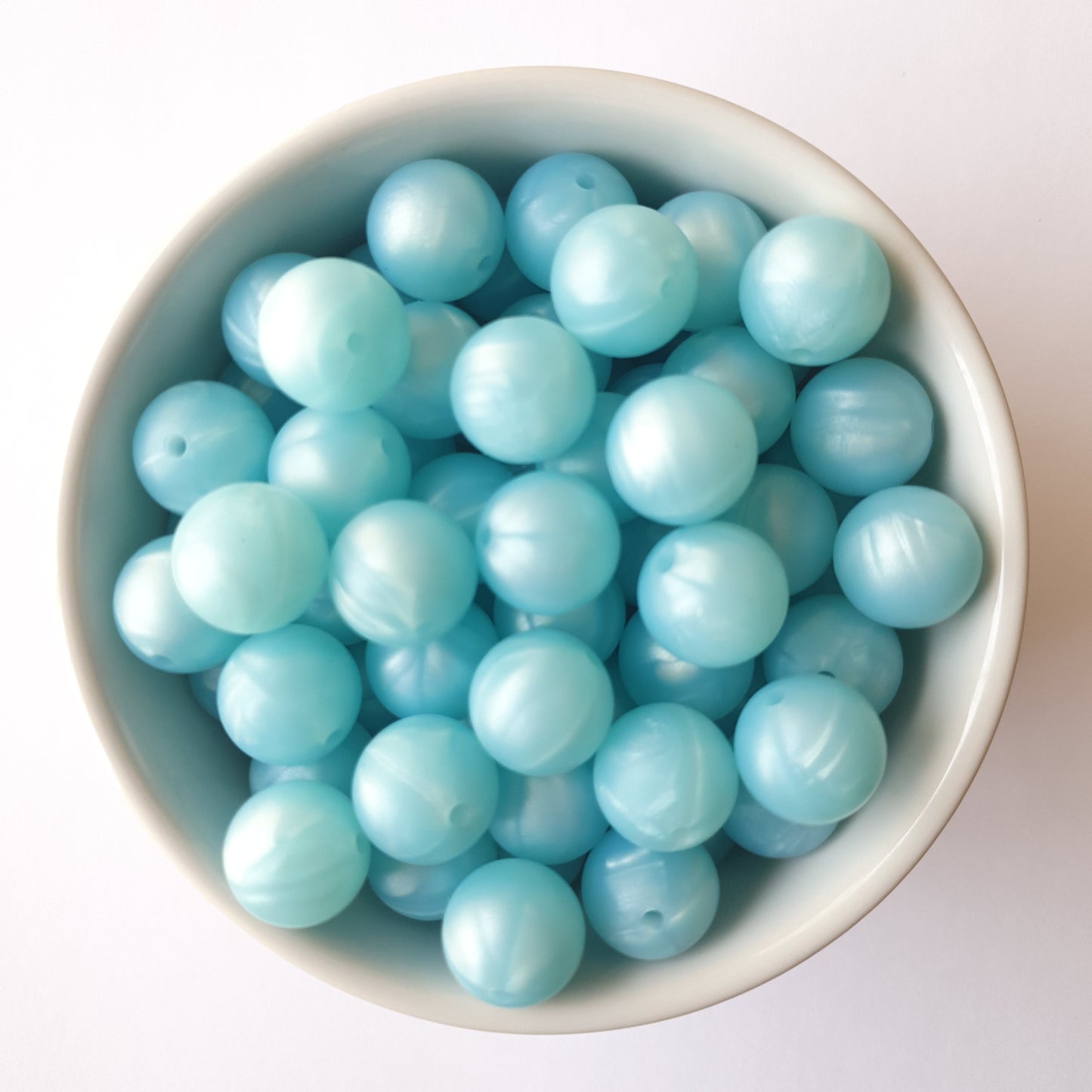 15mm pearl green round silicone beads