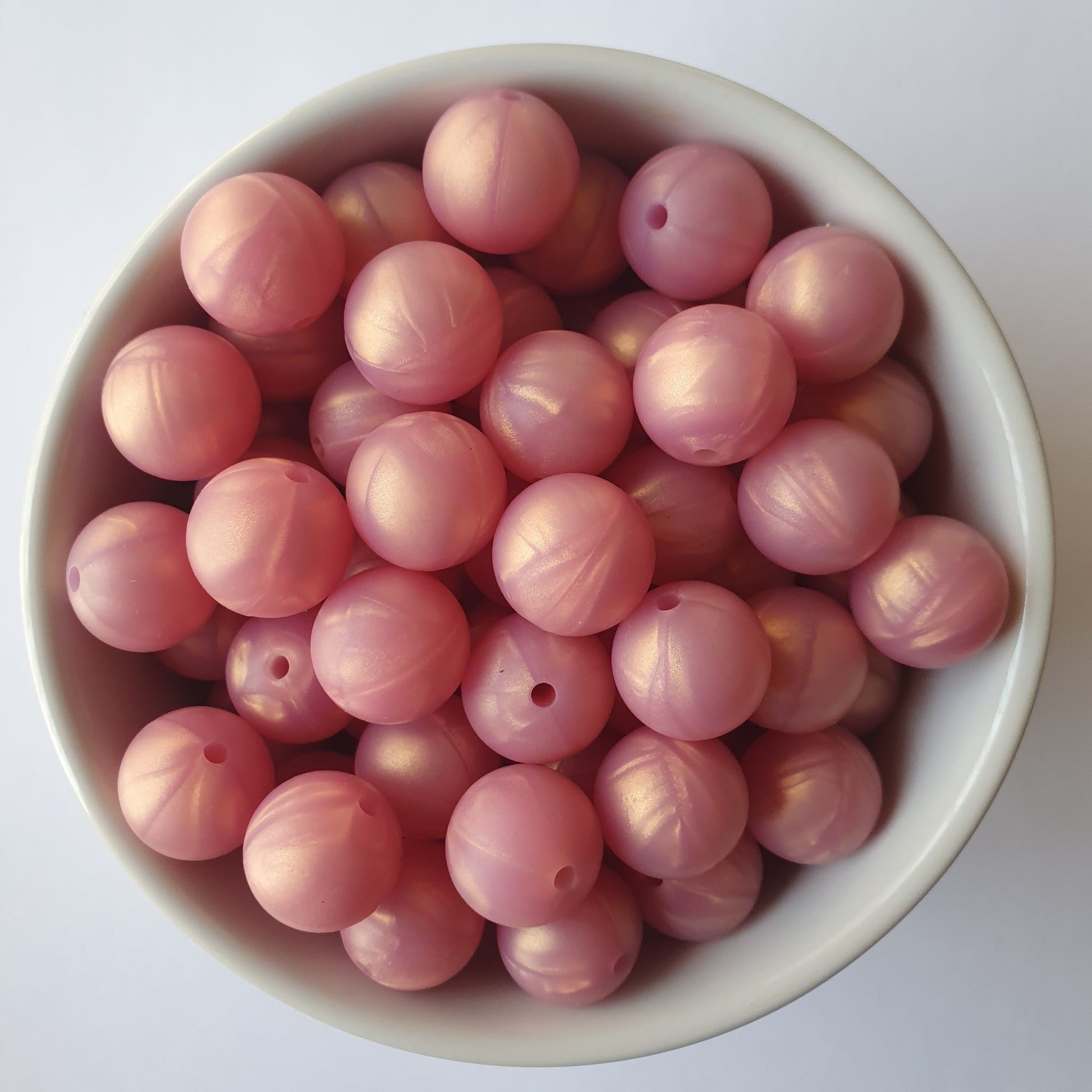 rose gold 15mm round silicone beads