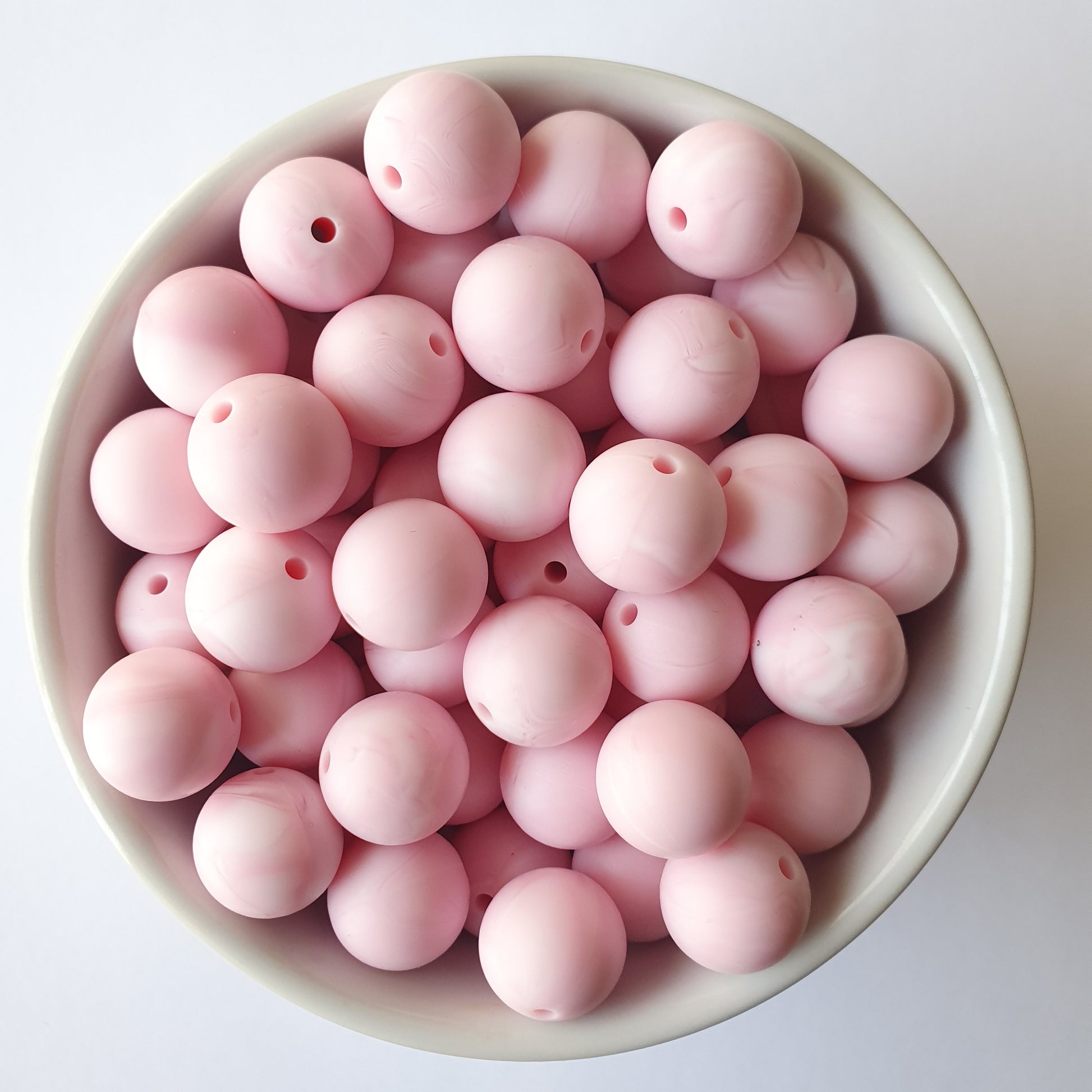 15mm marble pink round silicone beads