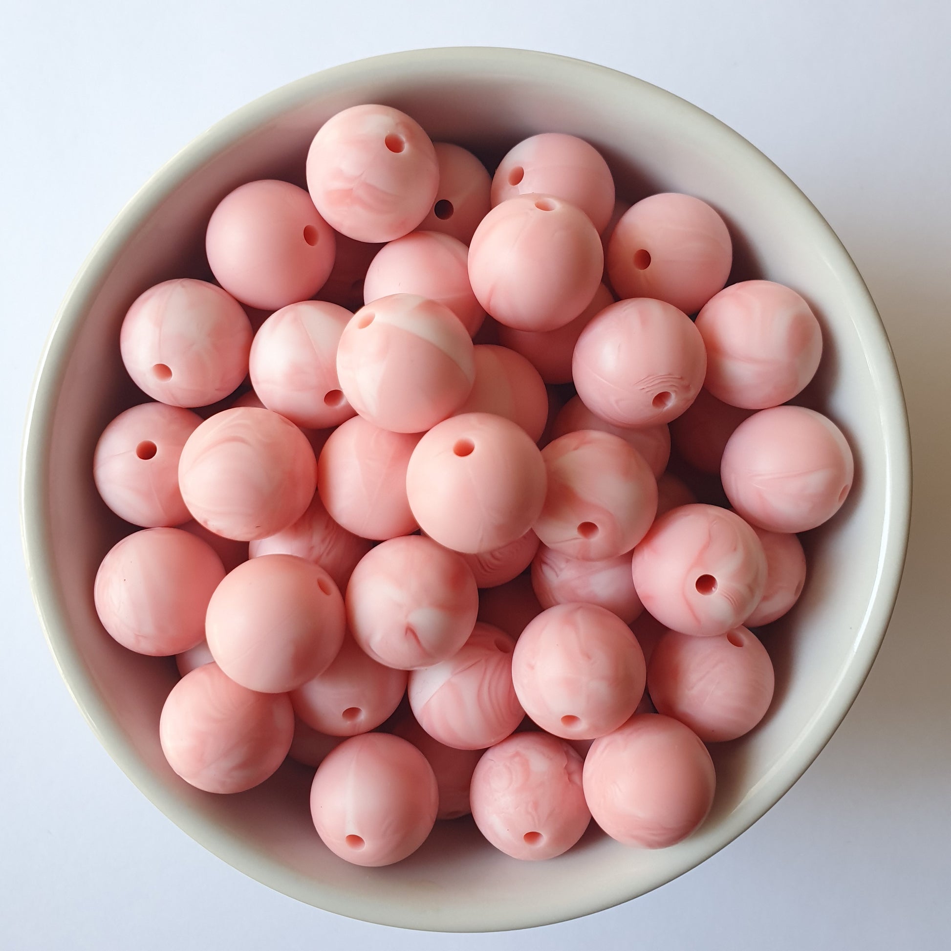 15mm dark marble pink round silicone beads