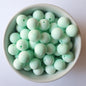 15mm marble mint round silicone beads