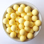 15mm custard yellow round silicone beads