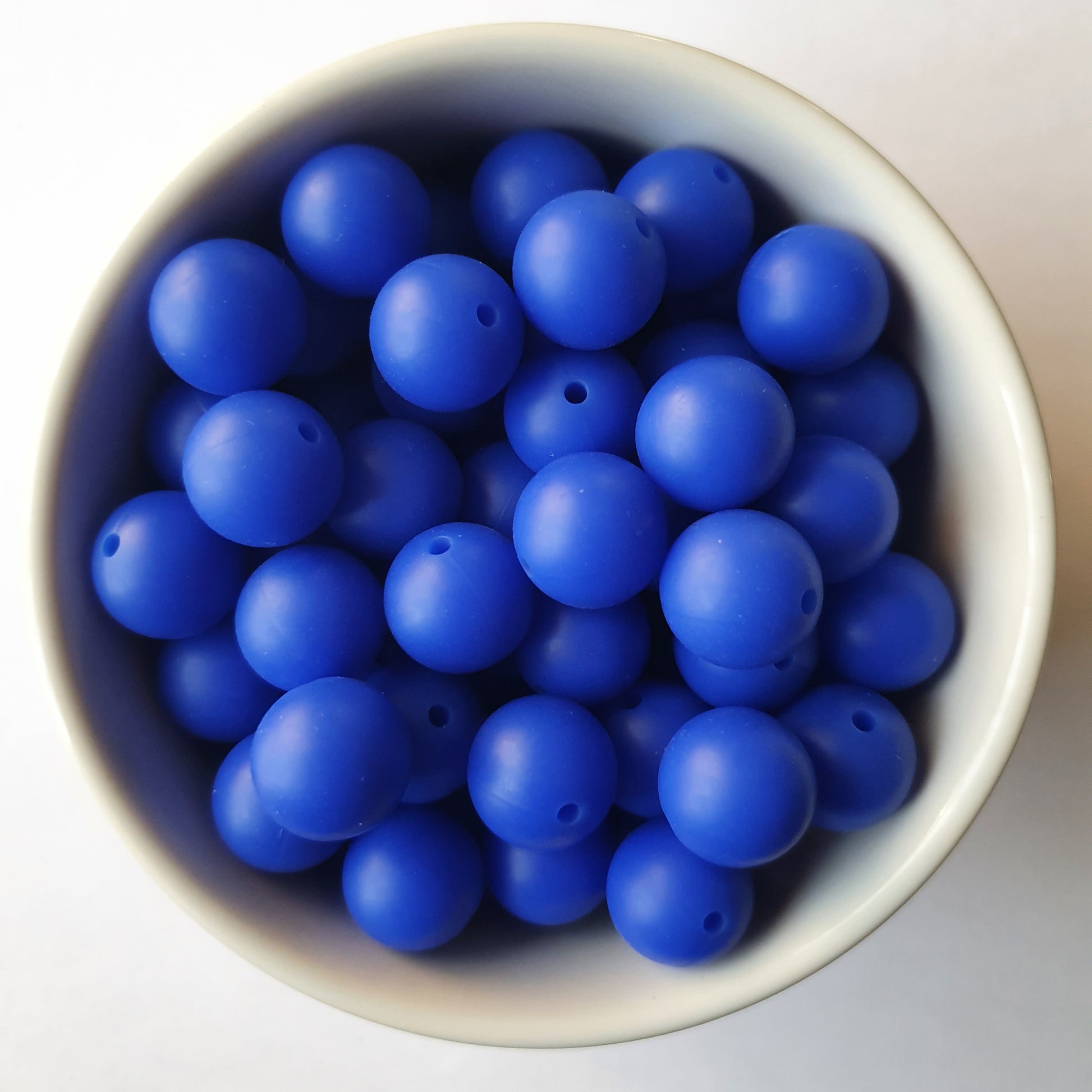 15mm royal blue round silicone beads