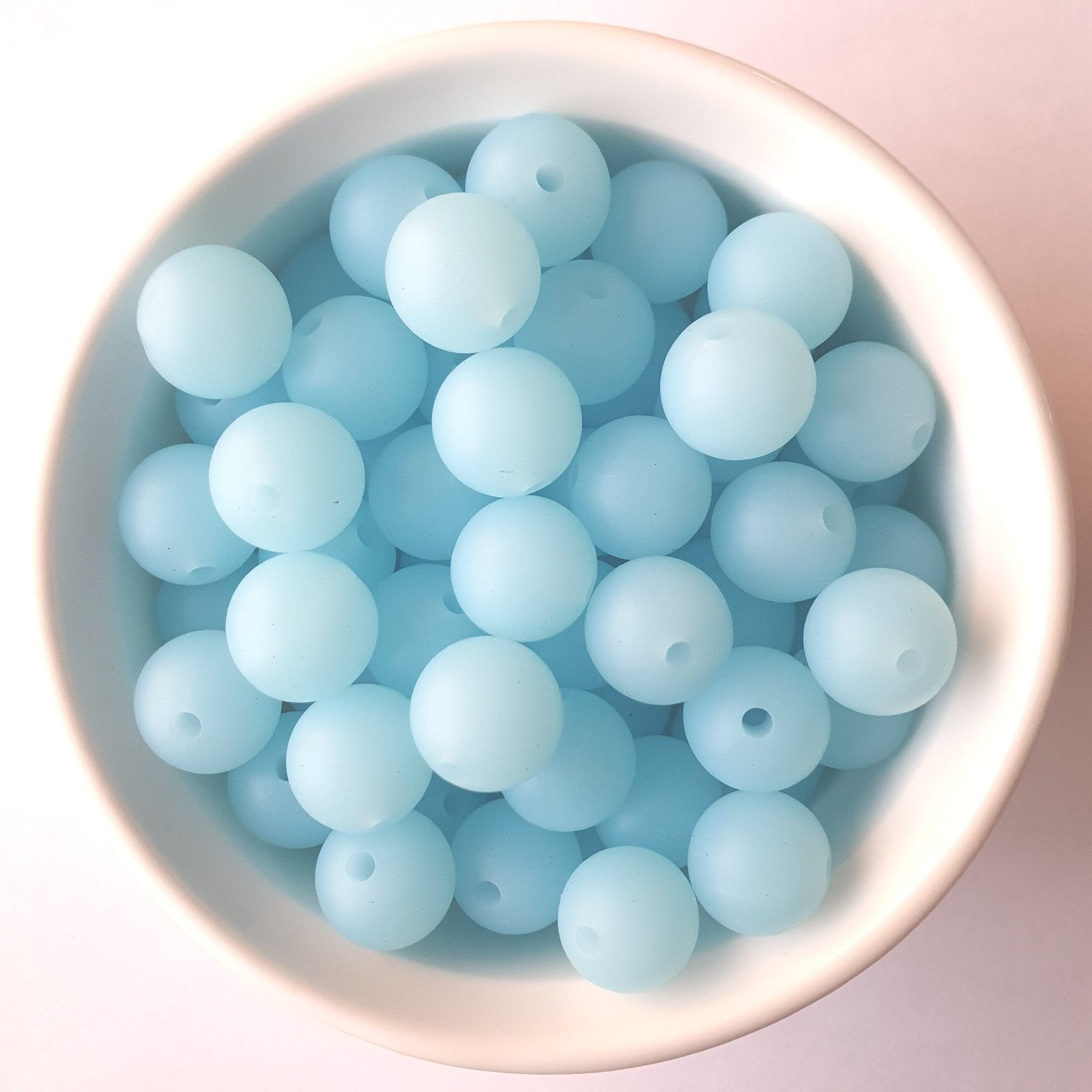 15mm transparent blue round silicone beads