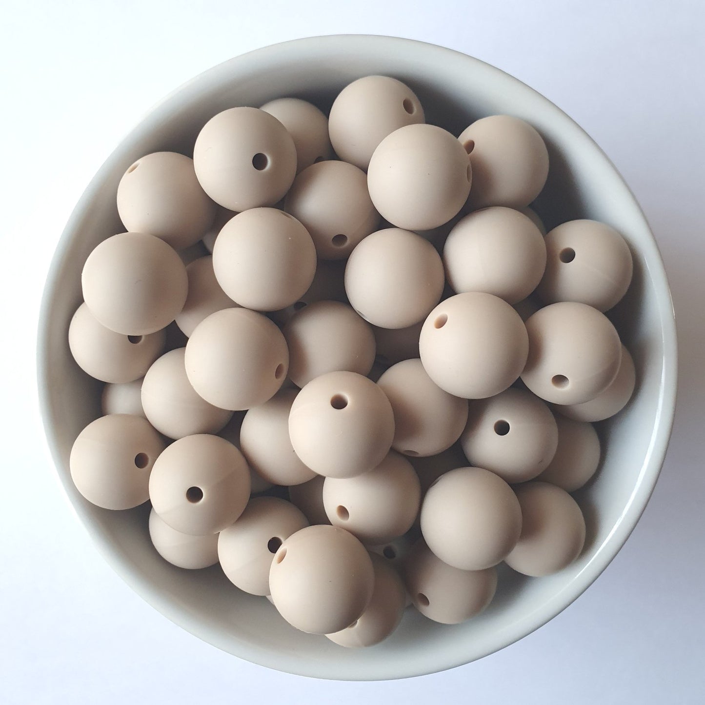 15mm doeskin round silicone beads