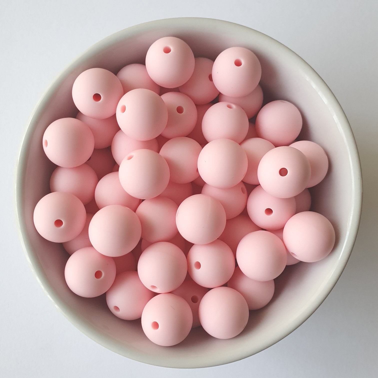15mm quartz pink round silicone beads