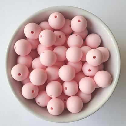 15mm quartz pink round silicone beads