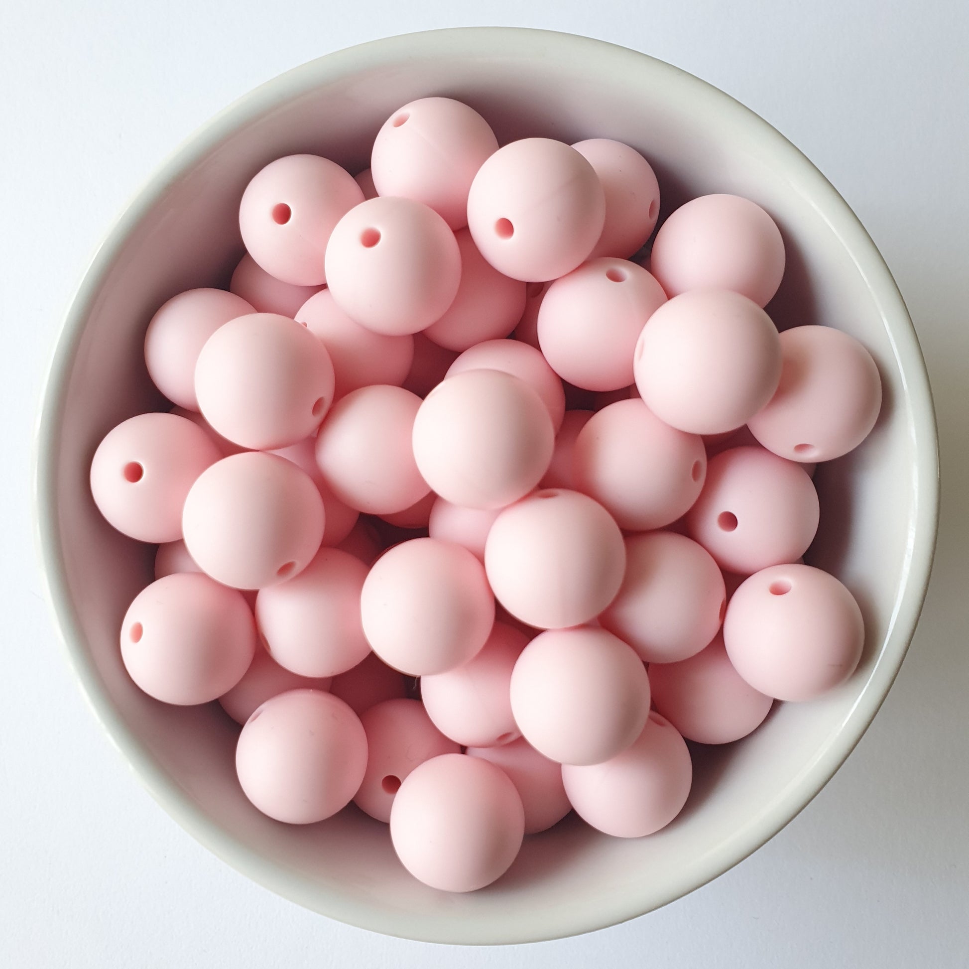 15mm pastel pink round silicone beads