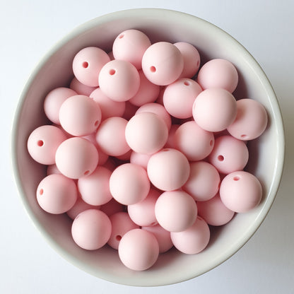 15mm pastel pink round silicone beads