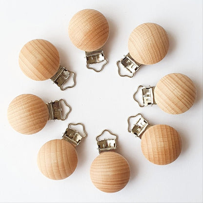 30mm Beech Wood Pacifier Clips - Hey Beadly