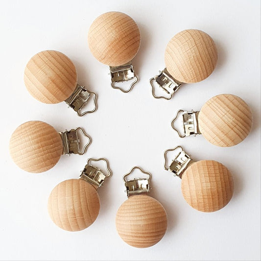 30mm Beech Wood Pacifier Clips - Hey Beadly