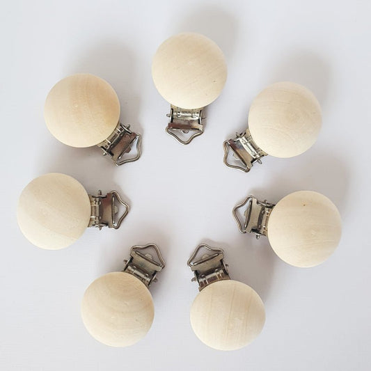 30mm Maple Wood Pacifier Clips - Hey Beadly