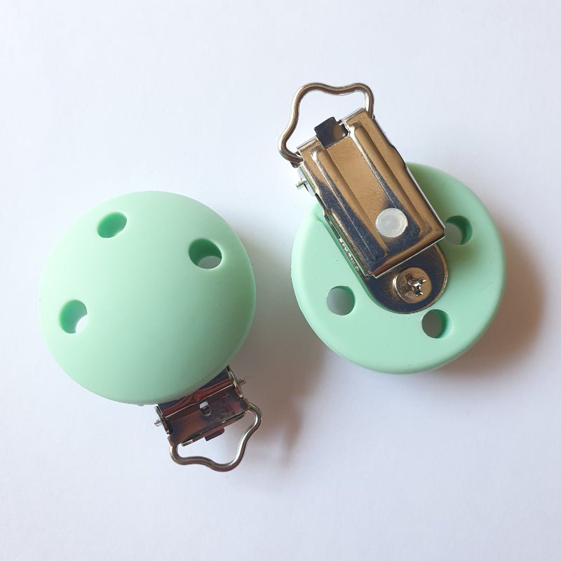 30mm Round Silicone Pacifier Clips - Hey Beadly