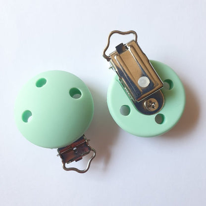 30mm Round Silicone Pacifier Clips - Hey Beadly