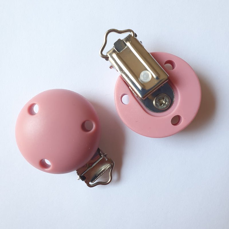 30mm Round Silicone Pacifier Clips - Hey Beadly