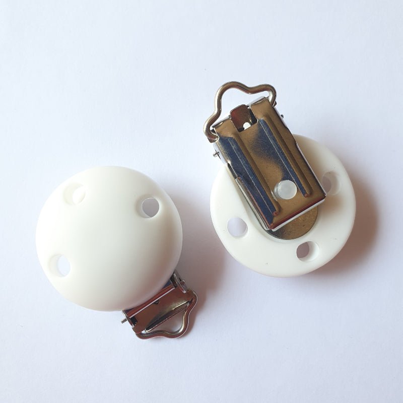 30mm Round Silicone Pacifier Clips - Hey Beadly