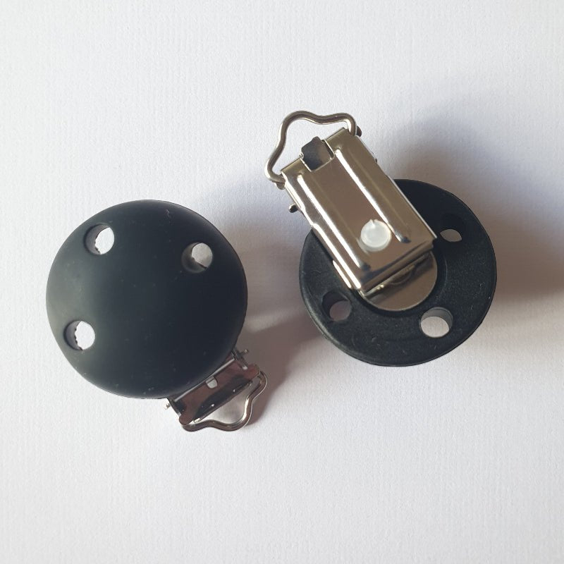 30mm Round Silicone Pacifier Clips - Hey Beadly