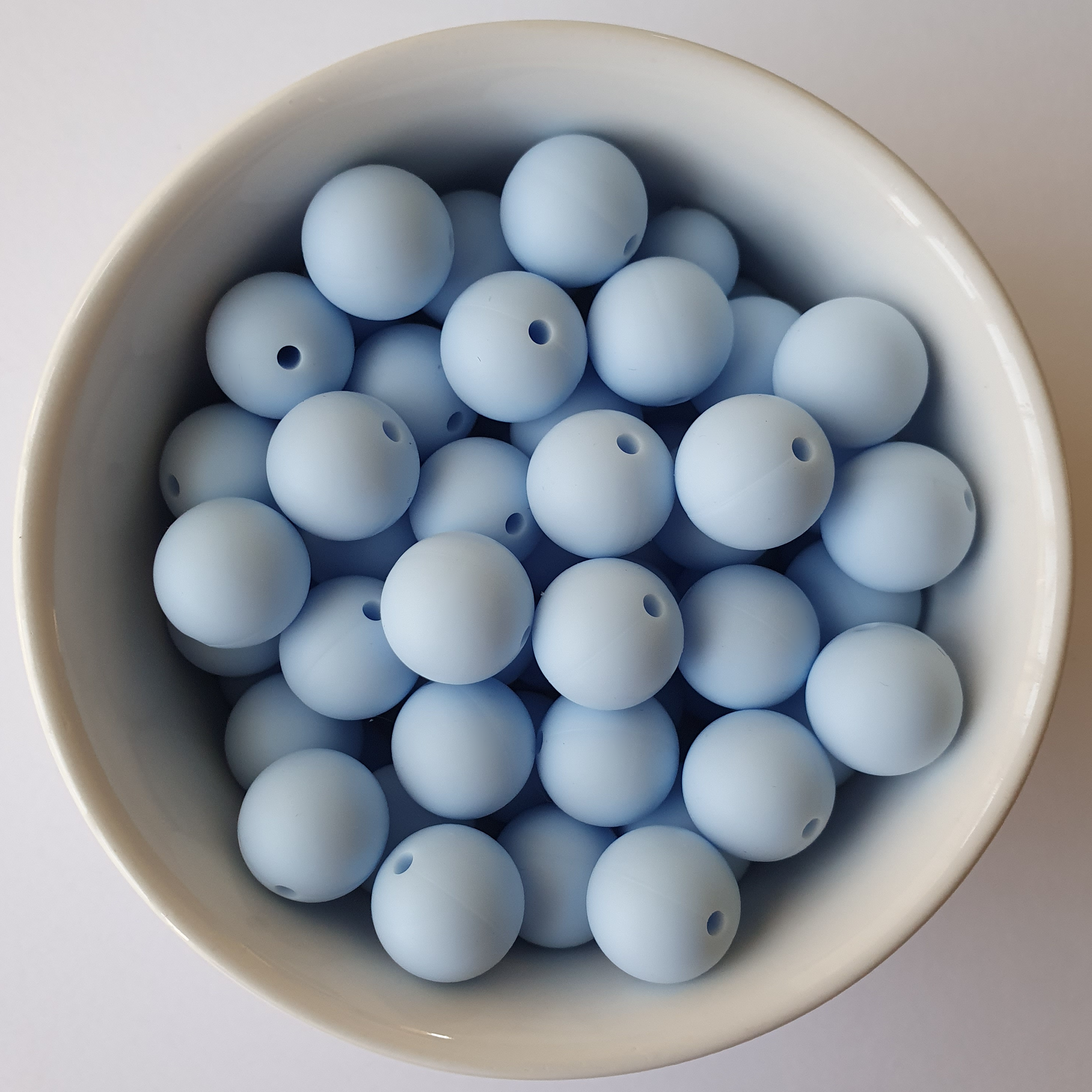 pastel blue 15mm silicone beads 
