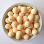 15mm beige round silicone beads