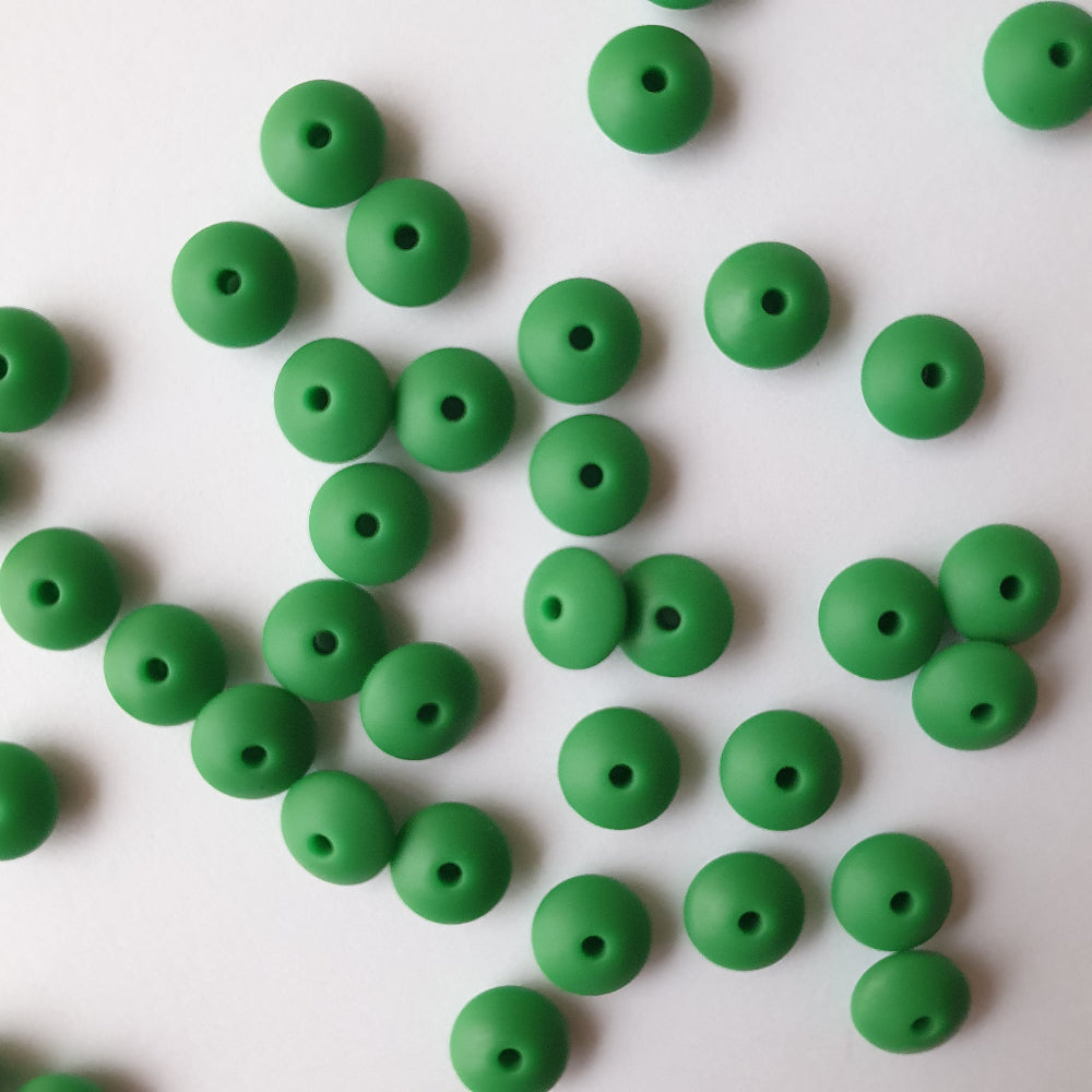christmas green lentil silicone beads - Hey Beadly