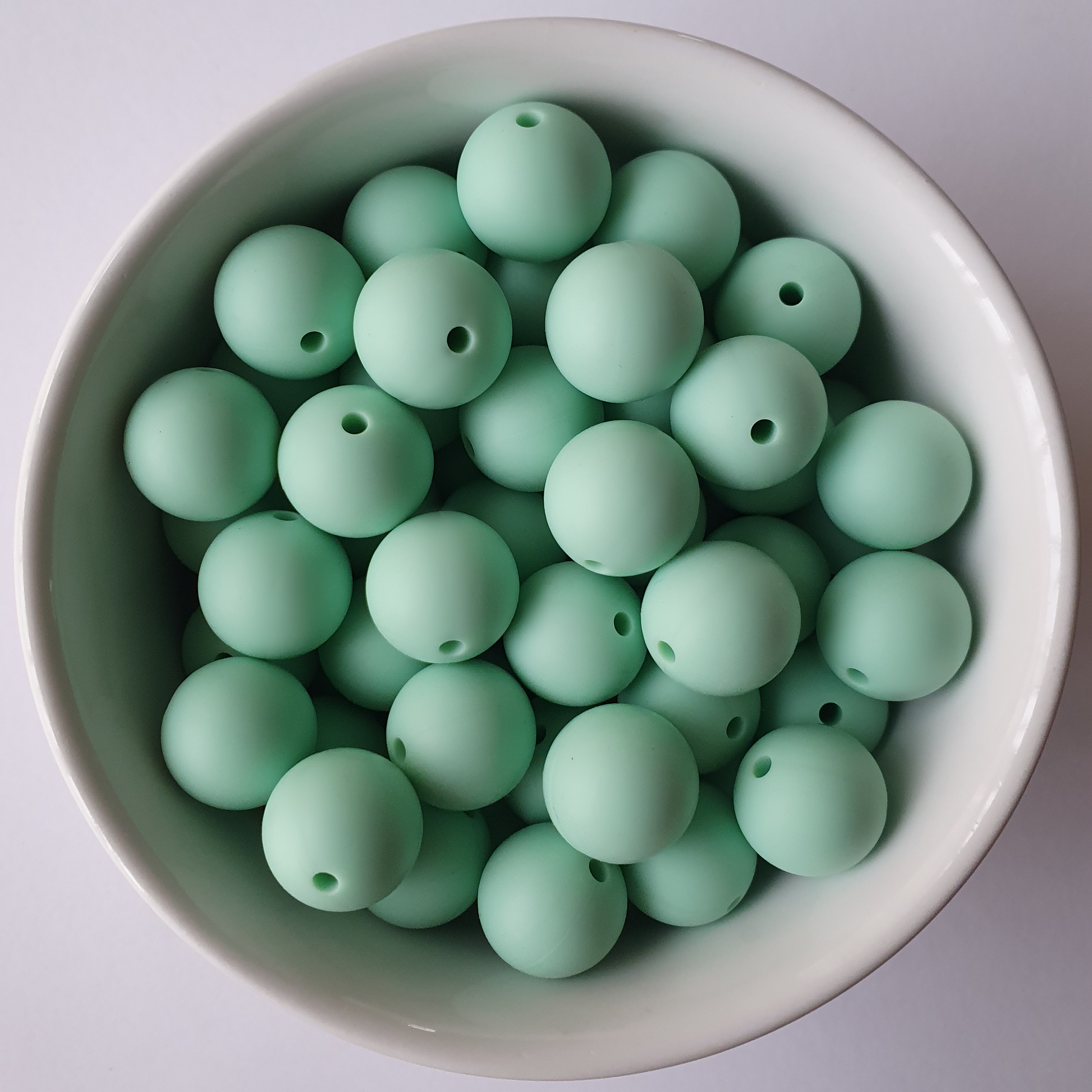 mint silicone beads 15mm