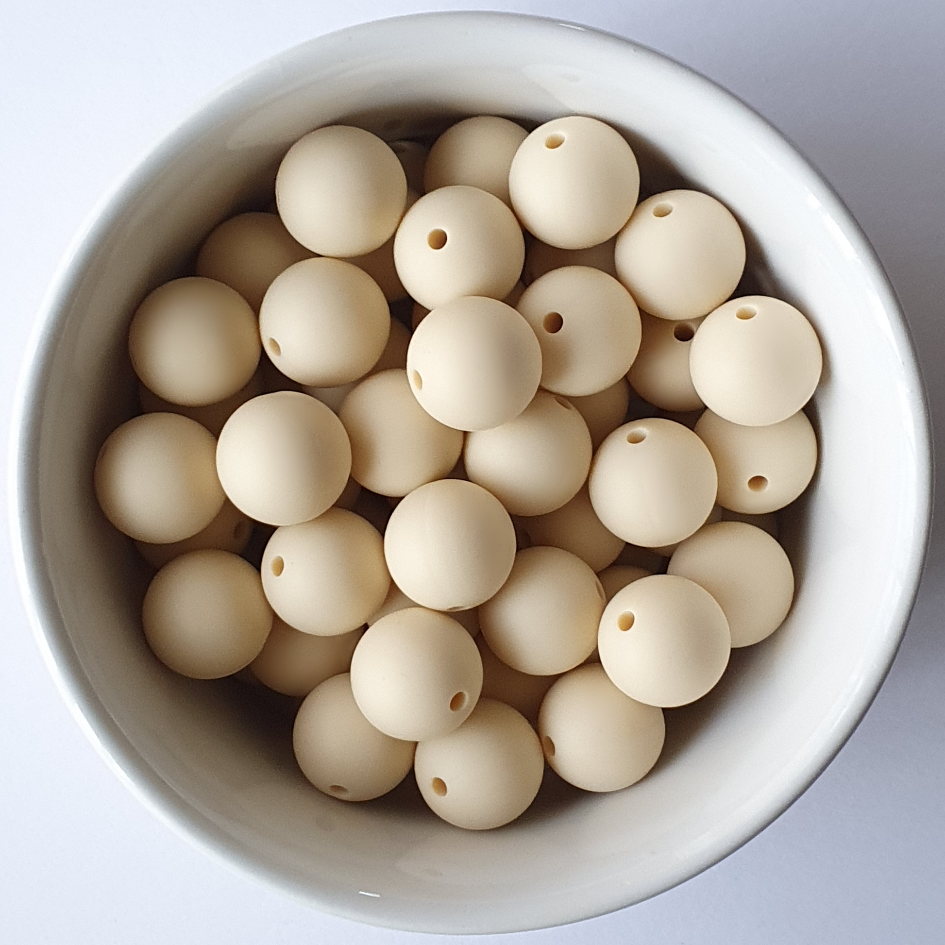 Navajo White silicone beads 15mm
