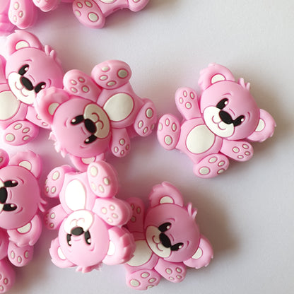 pale pink silicone bear beads