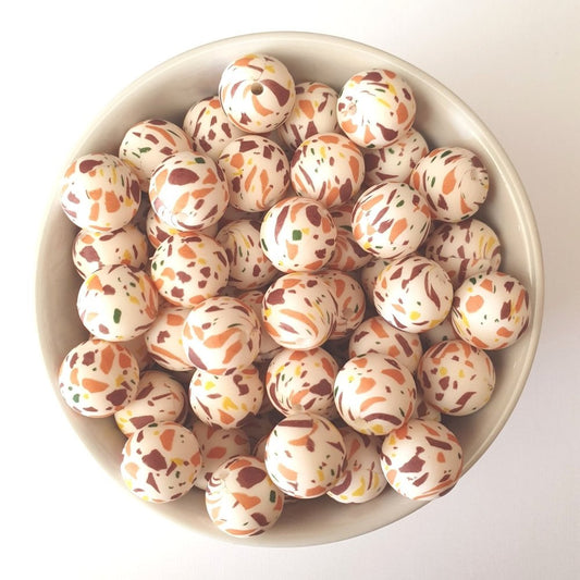 Autumn Terrazzo Print Silicone Beads - Hey Beadly