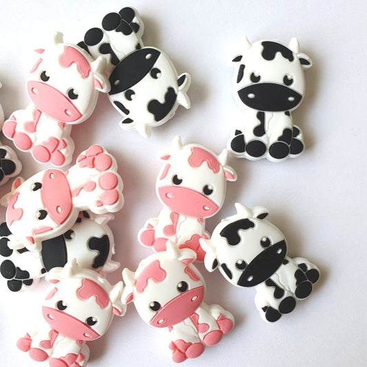 Baby Cow Silicone Beads - Hey Beadly