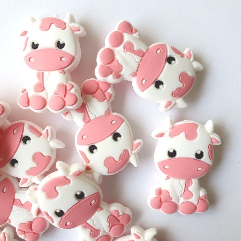 Baby Cow Silicone Beads - Hey Beadly