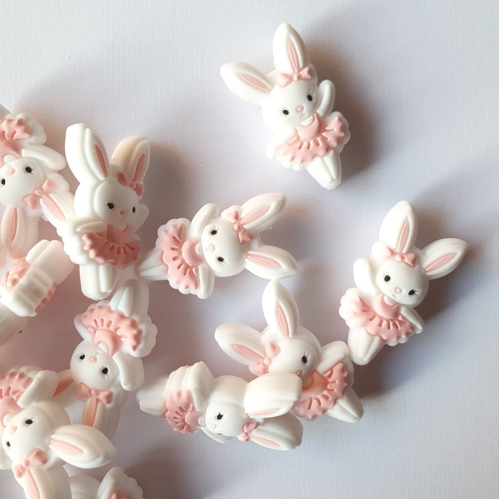 Ballerina Bunny Silicone Beads - Hey Beadly