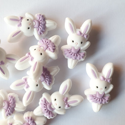 Ballerina Bunny Silicone Beads - Hey Beadly