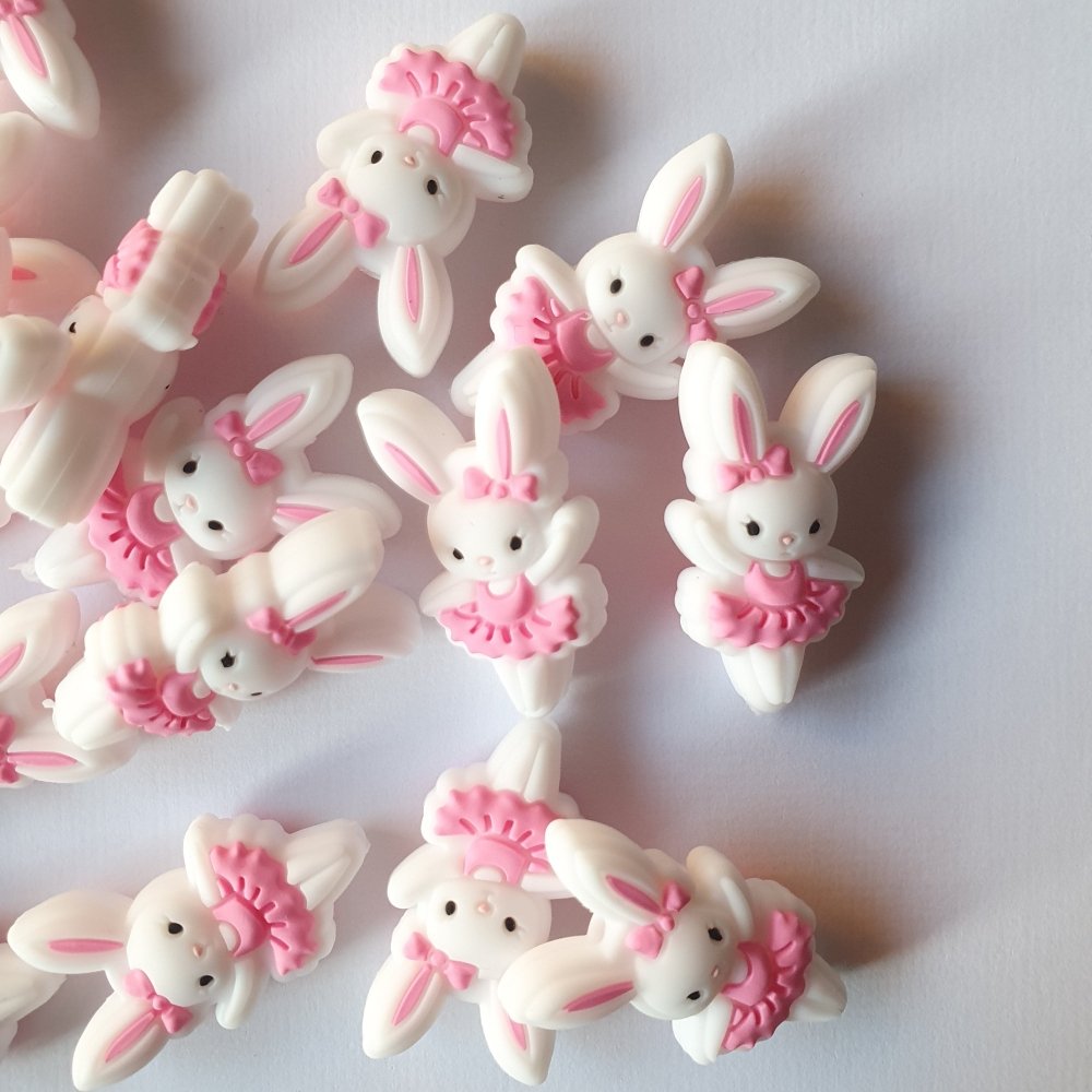 Ballerina Bunny Silicone Beads - Hey Beadly