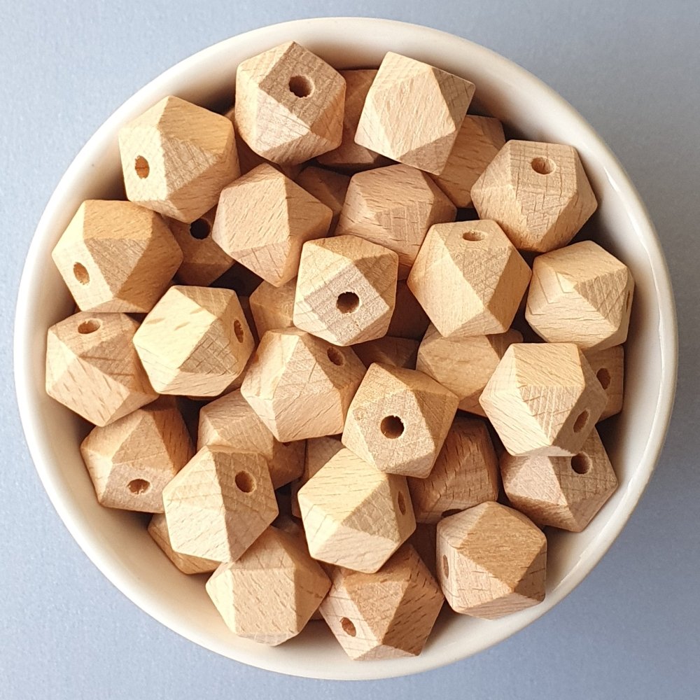 Beech Wood Hexagons - Hey Beadly