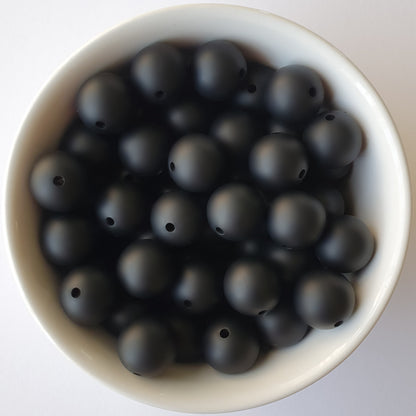 black silicone beads 15mm