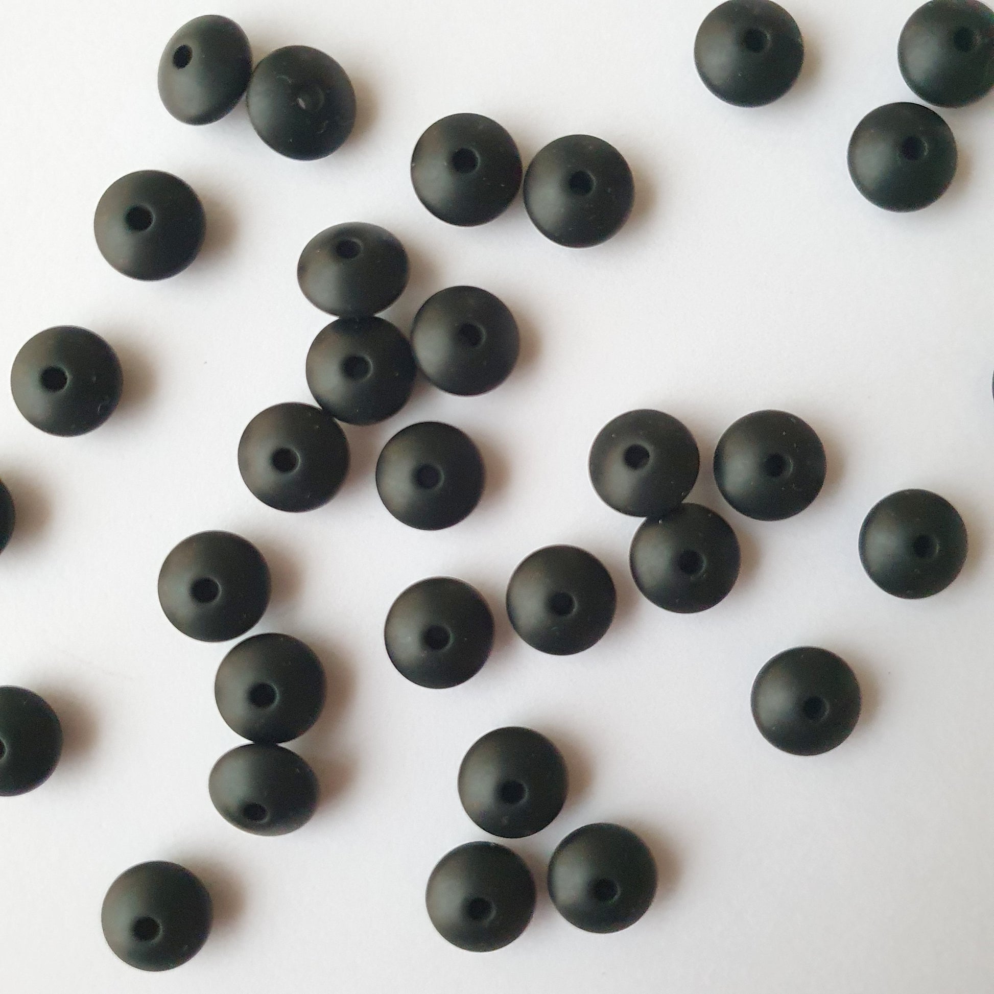 black lentil silicone beads