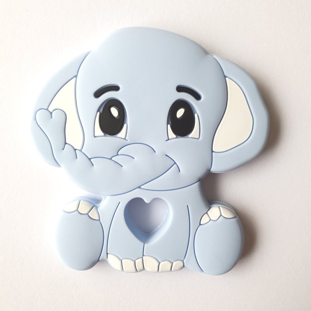 Blue Elephant Silicone Teether - Hey Beadly