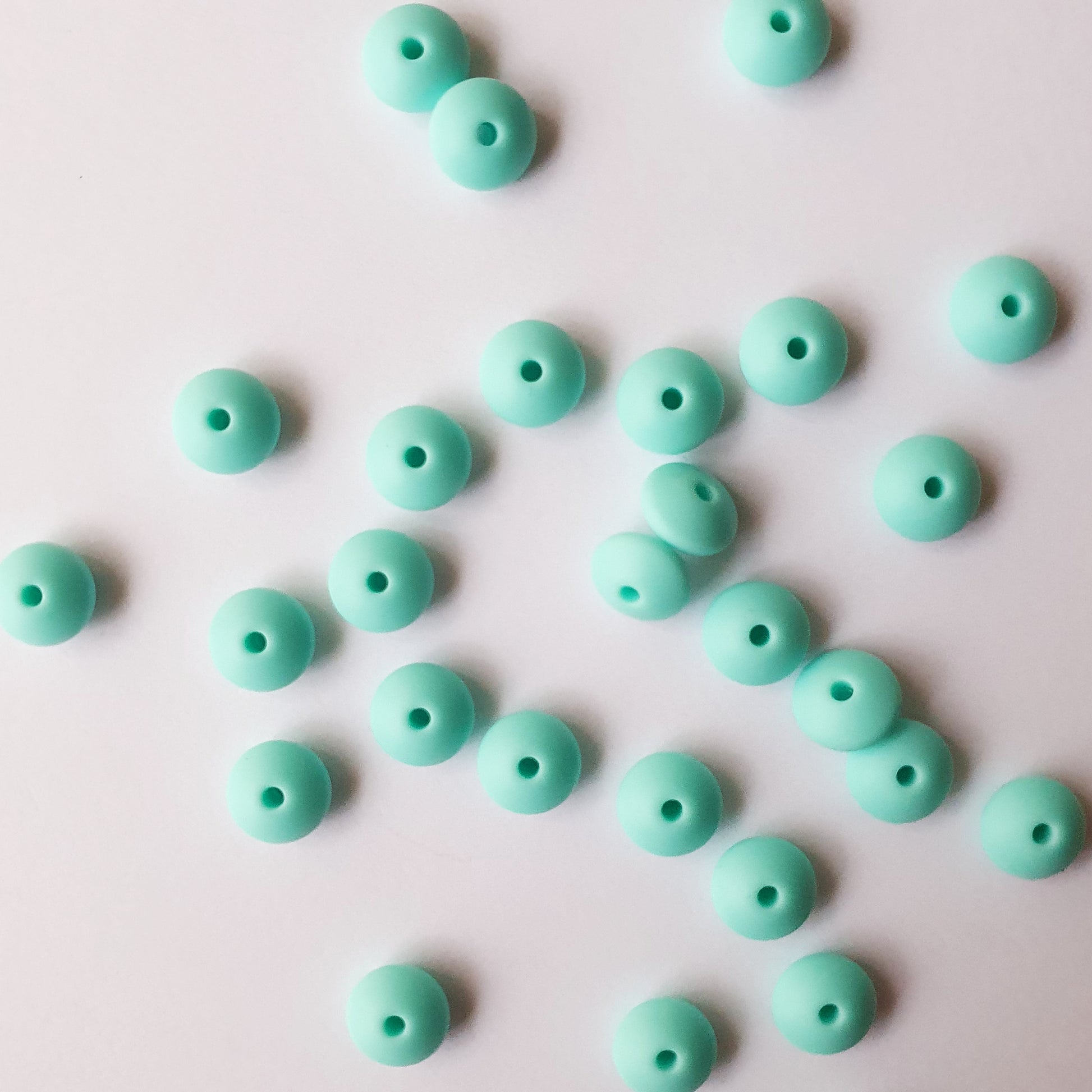 blue green lentil silicone beads
