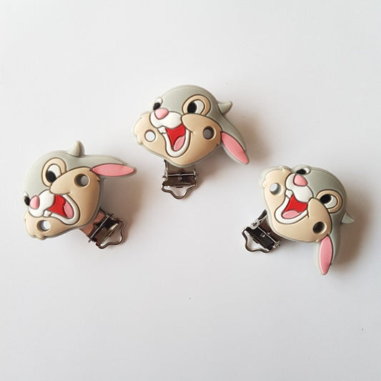Bunny Silicone Pacifier Clips - Hey Beadly
